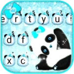 blue glitter panda theme android application logo